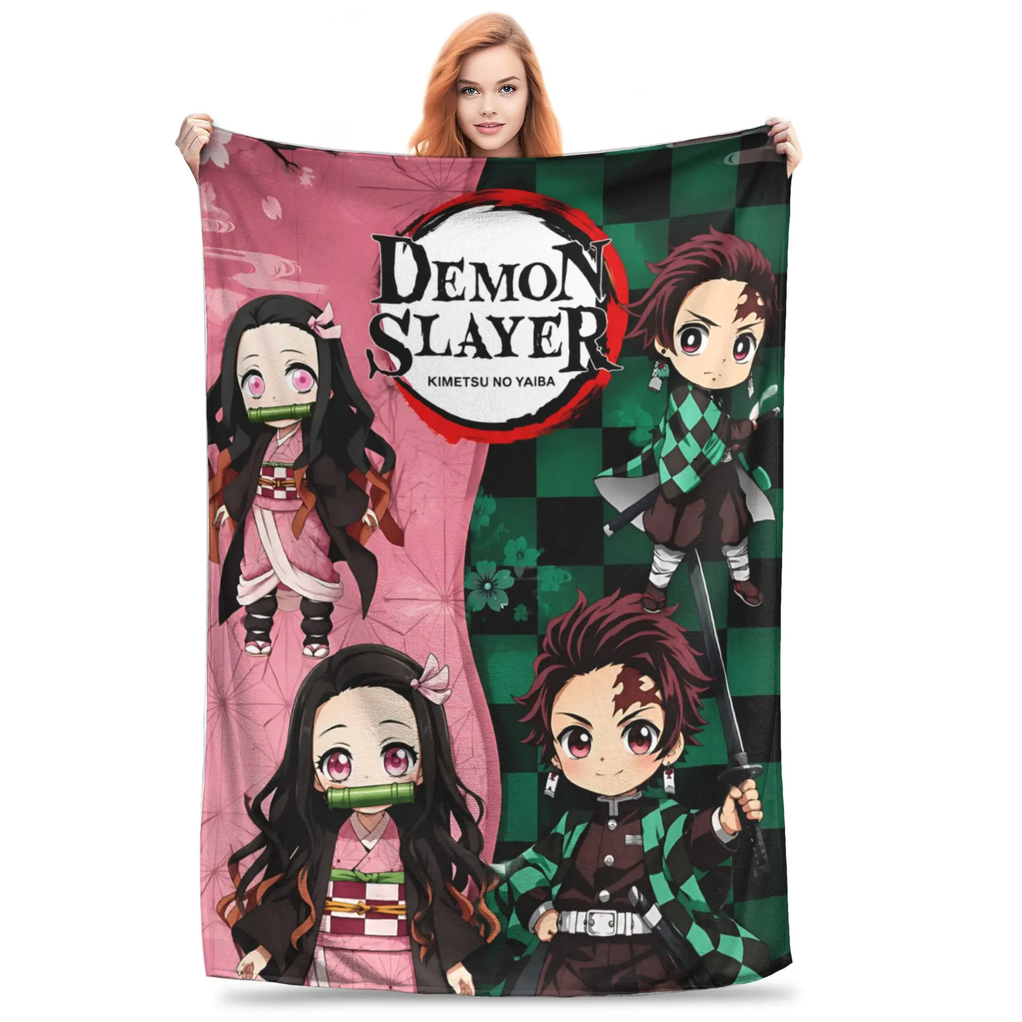 1PC Demon Slayers Blanket Throw Blanket  Novelty Warm Blanket All Season Home Gift