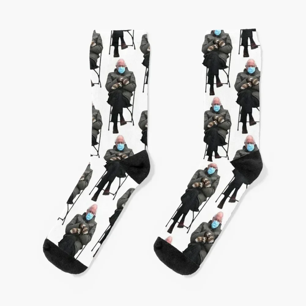 Bernie Sanders Meme - Mittens Folding Chair Iconic Look Biden Inauguration Socks floor funny gift kids Boy Child Socks Women's