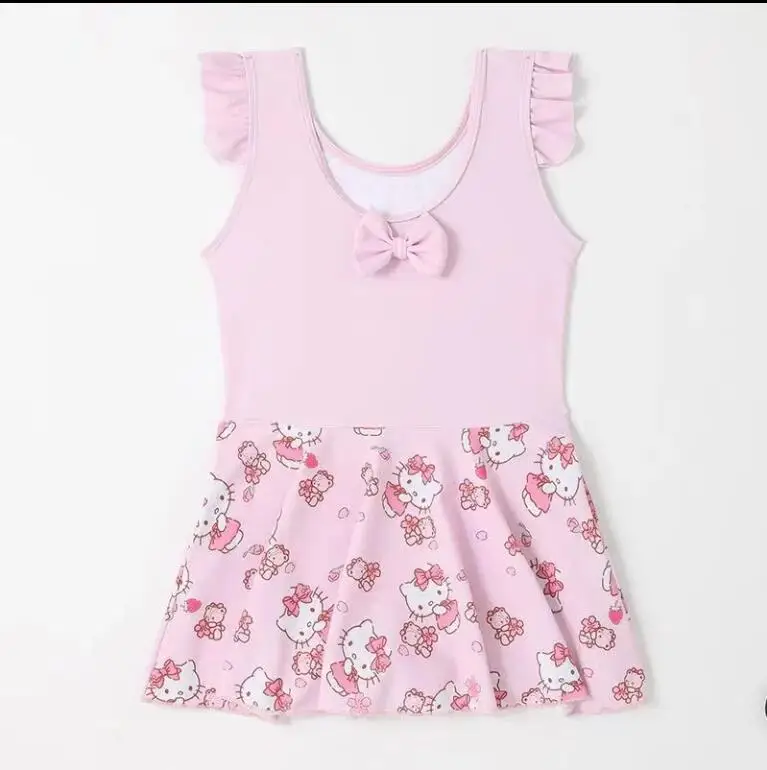 Kawaii Hello Kitty z kapturem koreański styl luźna tęczowy pasek wiosna jesień damska z długim rękawem Hello Kitty bluza