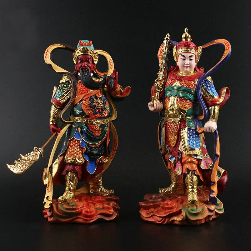 Resin Guan Yu Sculptures Sangharama Bodhisattva Painting Buddha Statues Wealth Room Home Decor