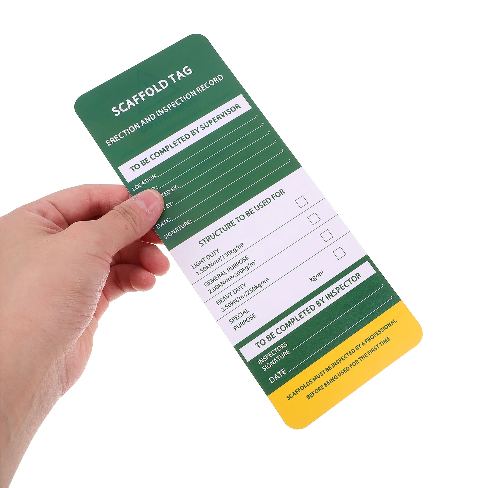 6Pcs Safety Inspection Scaffold Tags PVC Writable Surface Industrial Label Tags Scaffold Safety Management Industrial Tag Sets