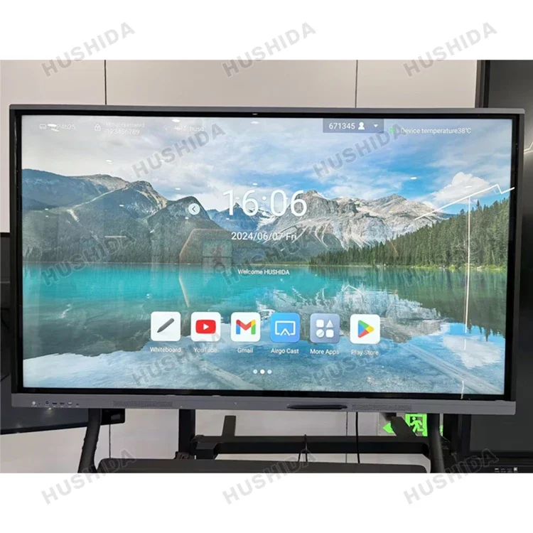 55 65 75 86 98 100 inch 4k interactive flat panel whiteboard smart tv for conference and class