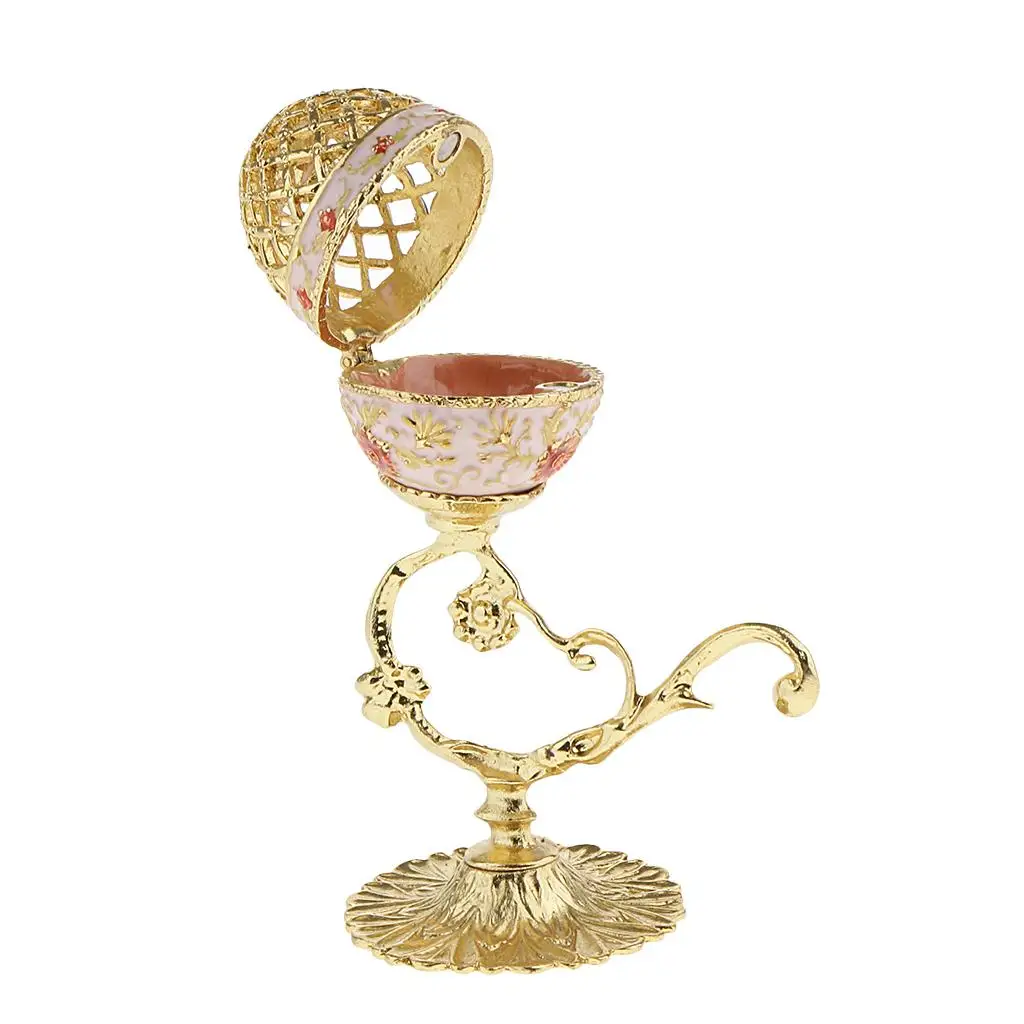 

Tiny Egg Box Flower Enamel Trinkets Jewelry Box Holder Egg Magnet Clasp