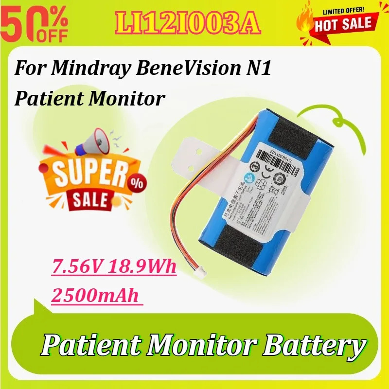 

Newly LI12I003A 7.56V 2500mAh 18.9Wh Medical Battery for Mindray BeneVision N1 Patient Monitor Battery Rechargeable Battery