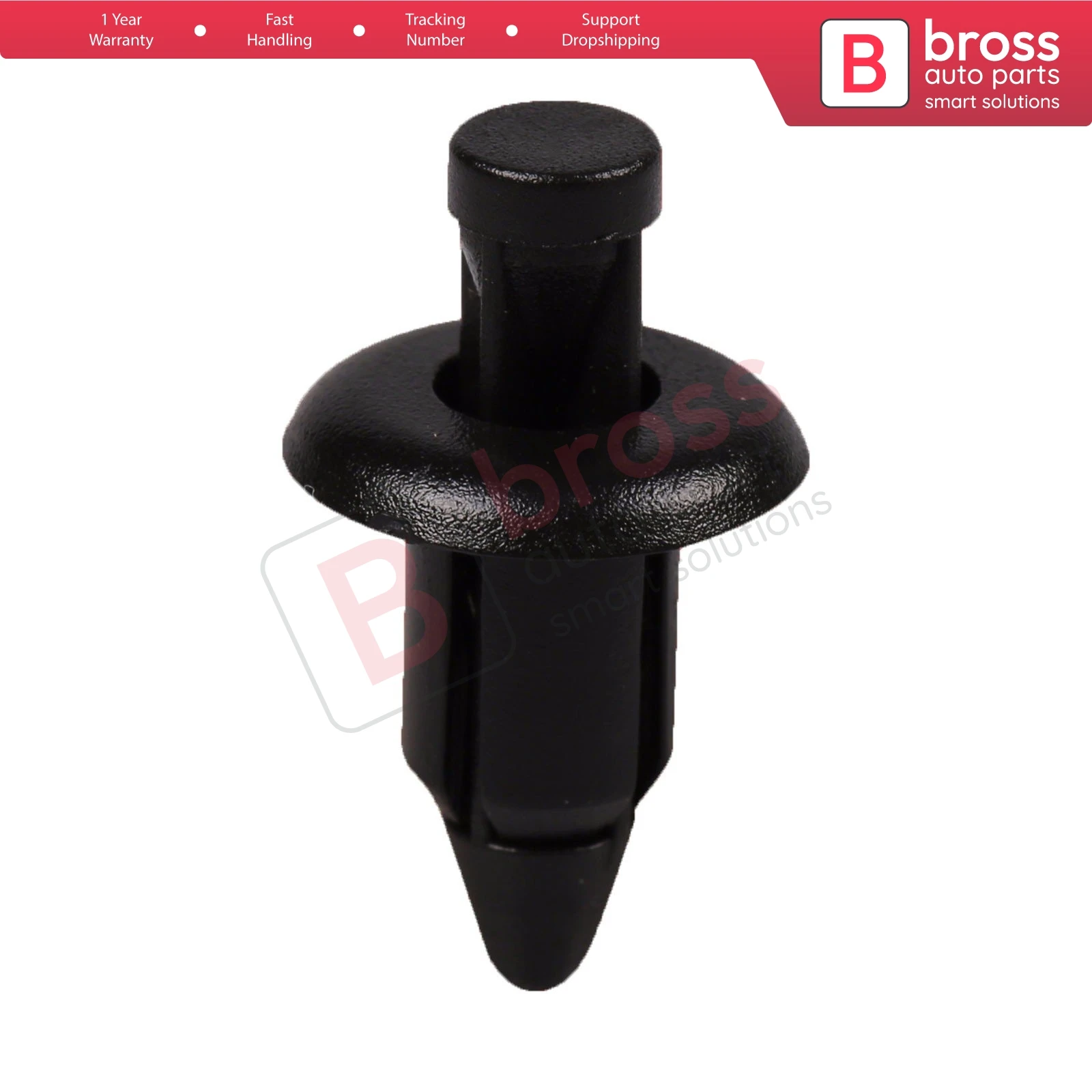 

BCF1084 10 Pieces Push Type Retainer for Nissan; 66824-01G00 Head Dia: 12mm, Stem Length:8mm, Fits Into Hole:6mm