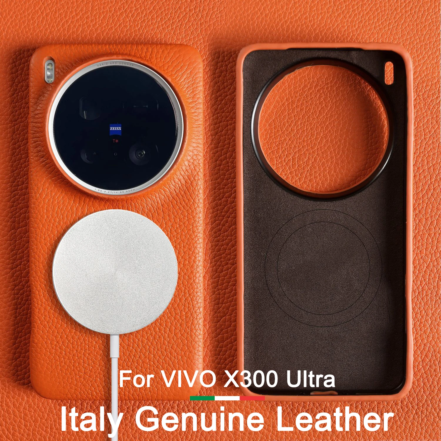 

100% Genuine Leather Magnetic Case For Vivo X300 Ultra Pro X300s with MagSafe Cowhide Cover Business Shockproof Protective Cases