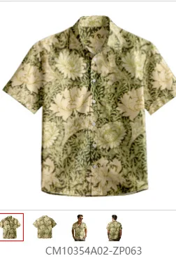 Summer wear Hawaiian beach short-sleeved shirt with pockets creative 3D pure cotton direct spray full printed lining