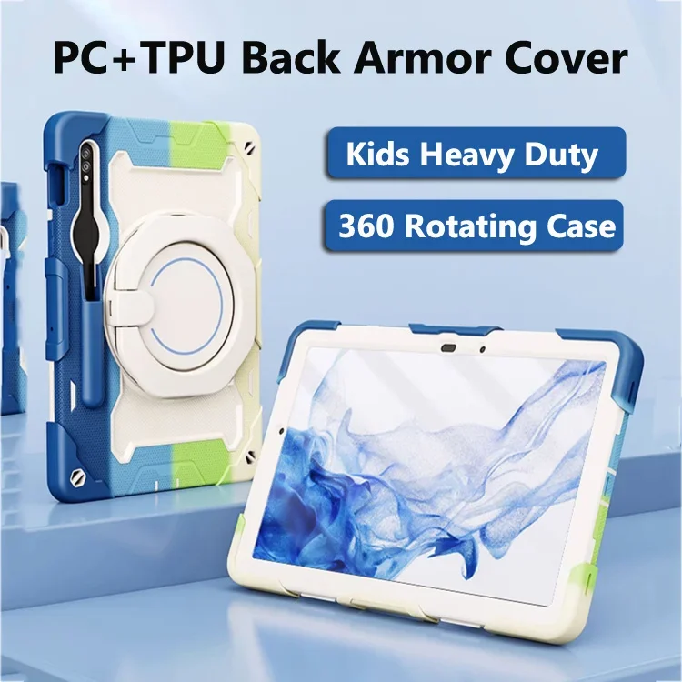 

for Samsung Galaxy Tab S10 Ultra 14.6" 2024 S10 Plus S10+ 12.4inch S8 Ultra 14.6 S9 FE Plus S7 FE S8+ 12.4 PC+TPU Armor Cover