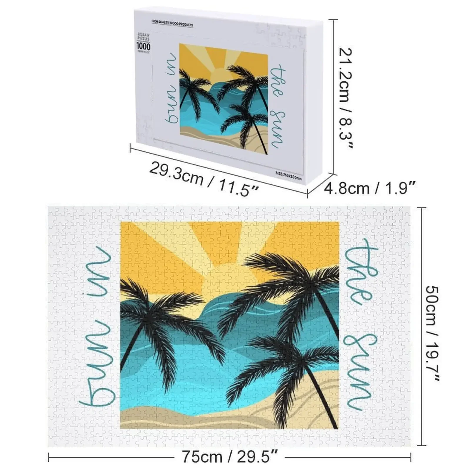 Personalizowane drewniane puzzle dla dorosłych z motywem plaży, nowatorskie zabawki dla dzieci, drewniane kompozycje dla dzieci 2022, puzzle z możliwością personalizacji.