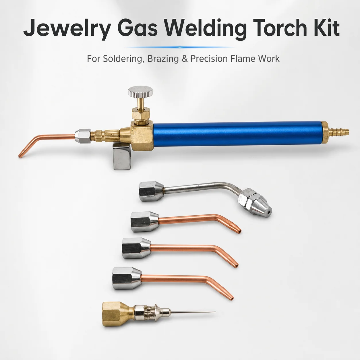 TOKTOS Jewelry Gas Welding Torch Kit with 5 Interchangeable Tips for Soldering Brazing and Jewelry Repair