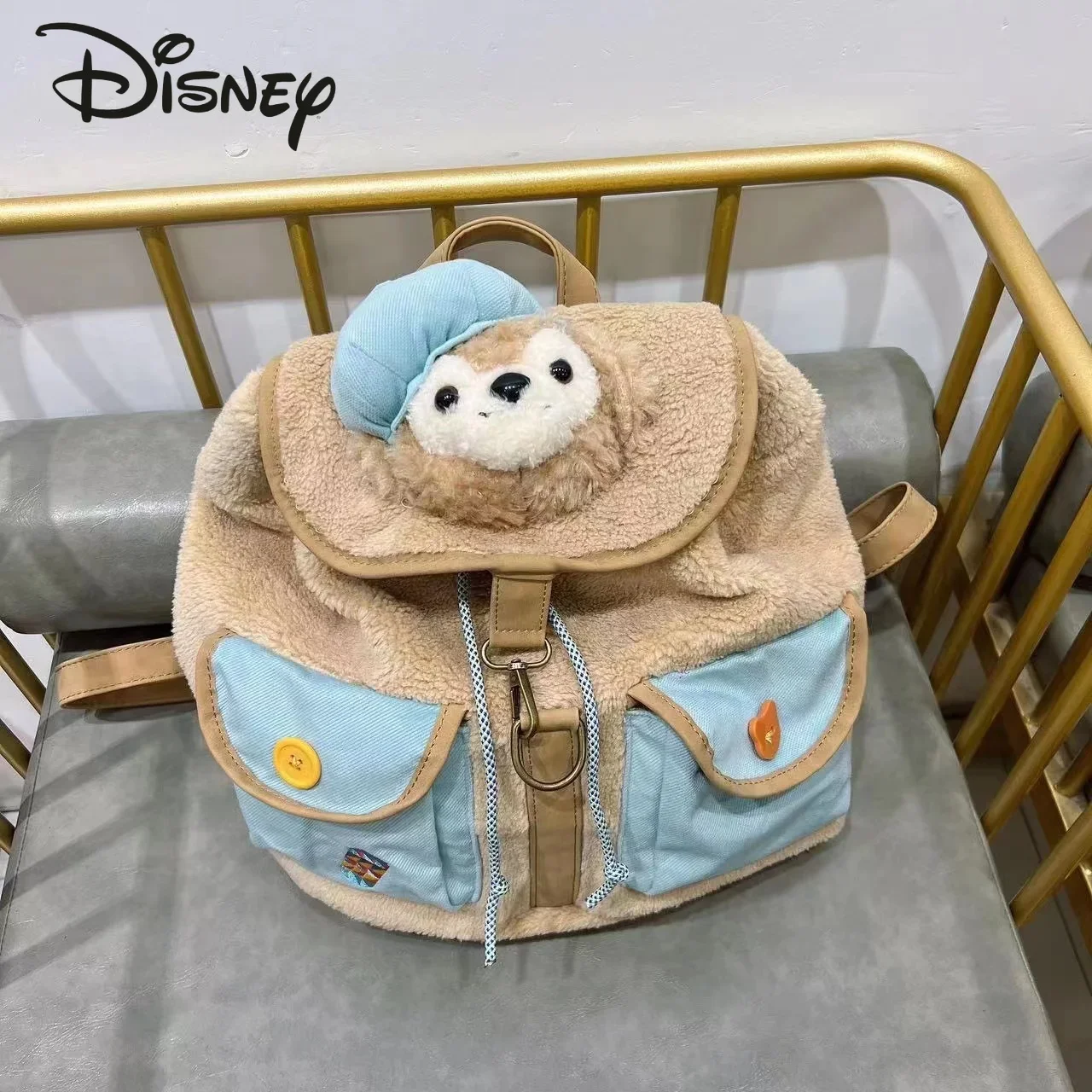 Disney New Girls' Plush Backpack Fashion High Quality Children's Backpack Cartoon Casual Large Capacity Women's Dolly Backpack