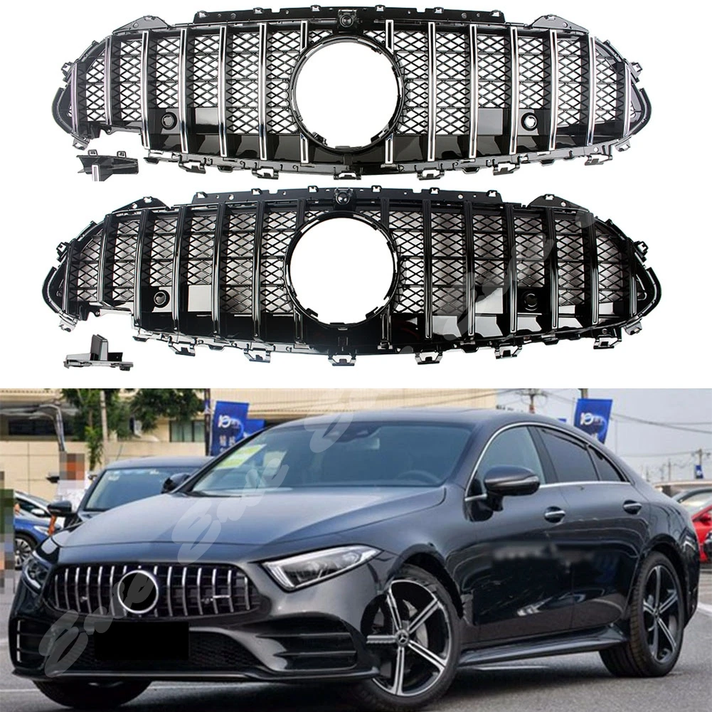 Front Racing Billet Bumper Grilles Upper Facelift Grill For Mercedes Benz W257 C257 CLS Class 2018 2019 2020 2021+