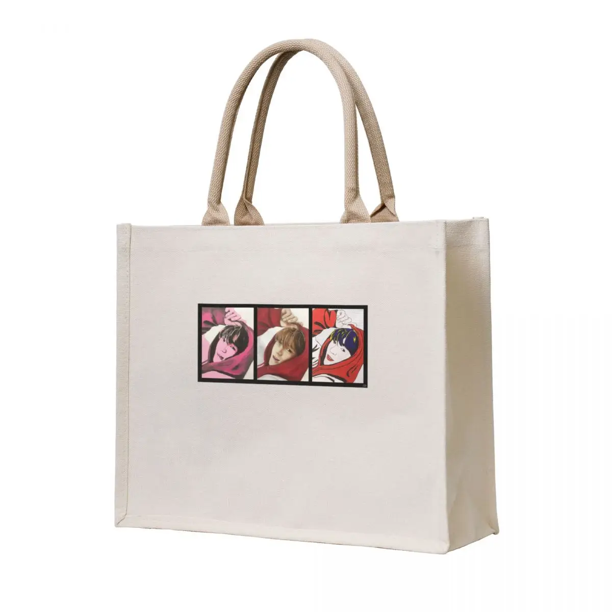 

NCT Jeno Pop Art Oil Paint Triptych Tote Bag tote bag canvas custom canvas bag university shopper