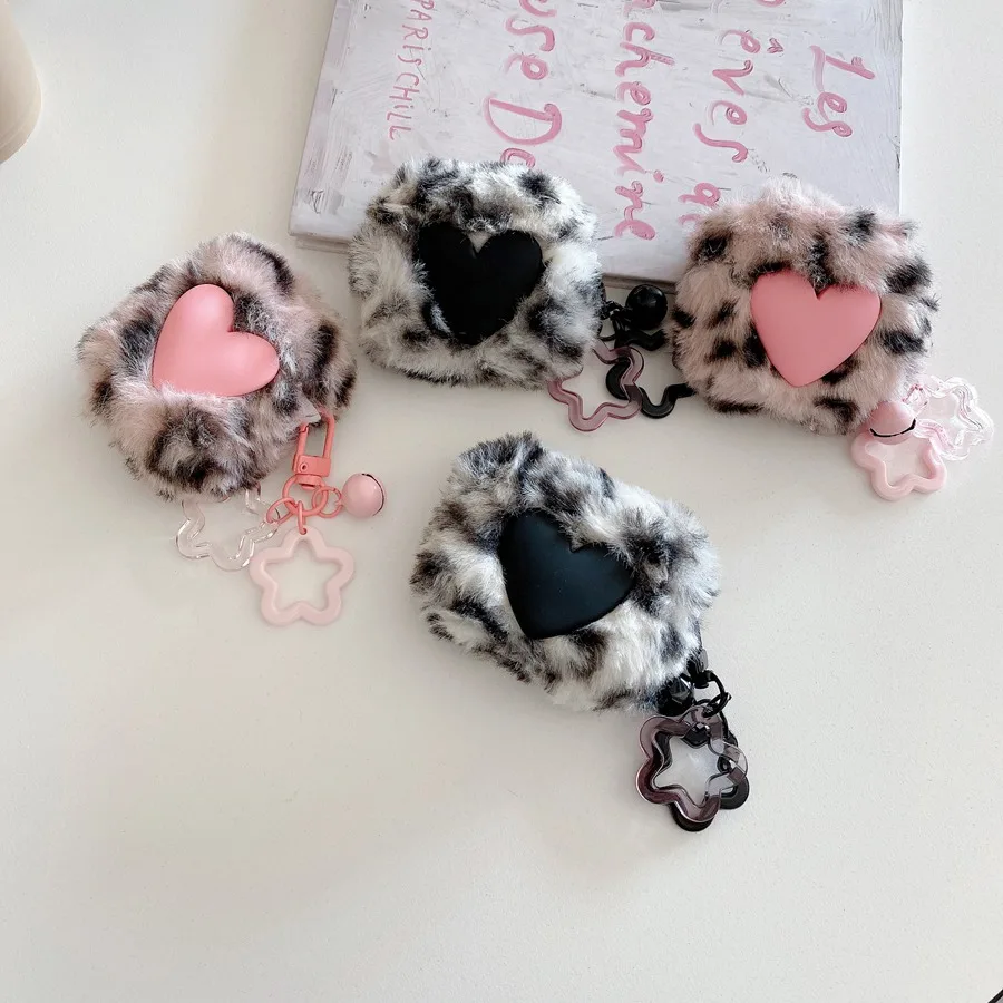 Para apple airpods 4 caso airpods pro 2/airpods 3/airpod 2 capa bonito amor/colorido leopardo impressão fone de ouvido capa air pods pro
