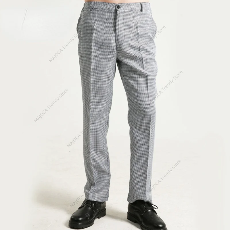 黒シェフパンツレストランキッチンスタッフ作業服ズボンルーズシェフ服調理キッチン服男性用