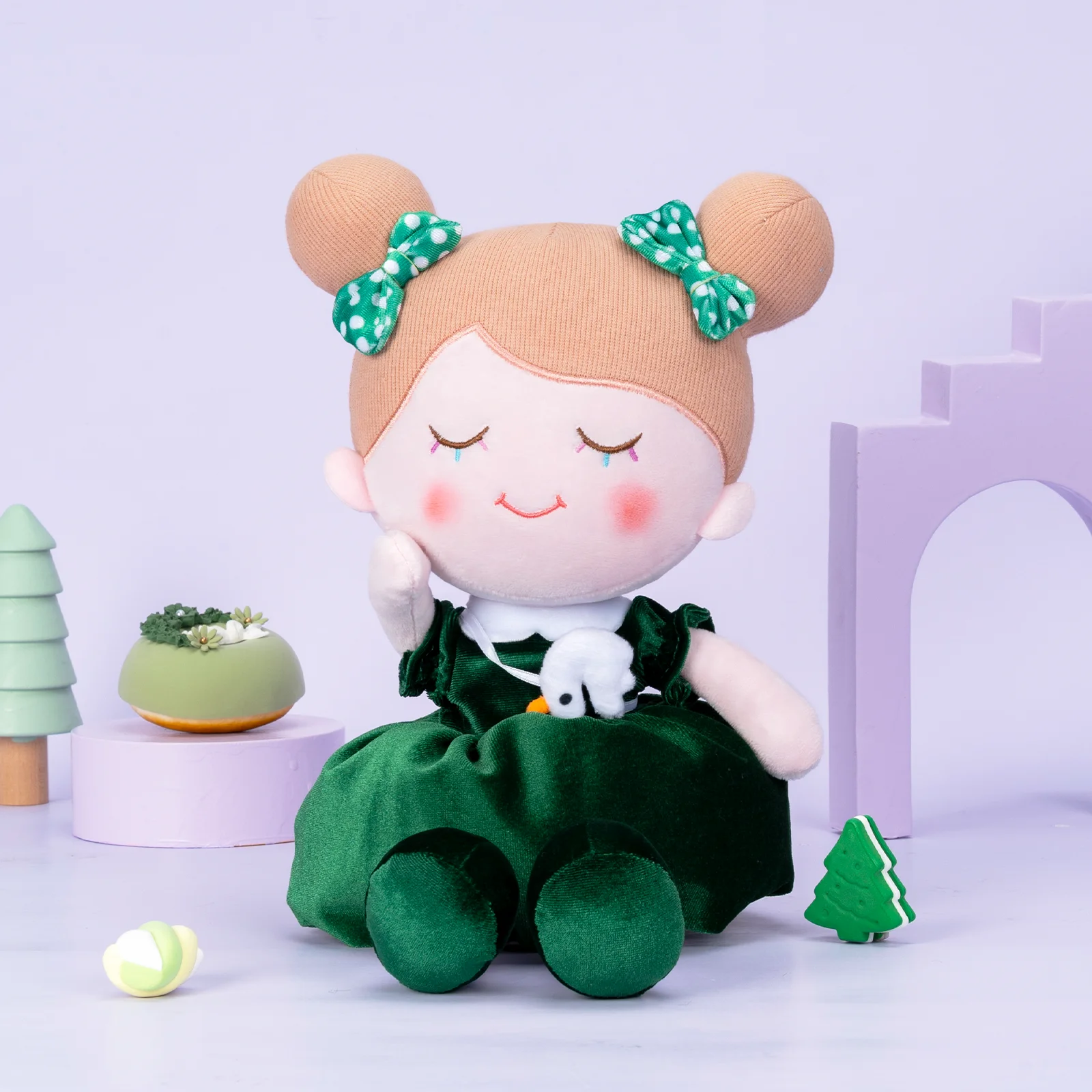 OZZZ-Beurre doux pour bébés filles, 15 pouces, en peluche, pour dormir, câlin, copain, canard vert, jouet pour enfants