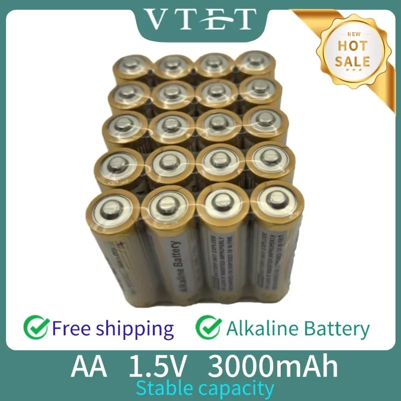 2024 New 1.5V AA 3000mAh Rechargeable Battery Alkaline Battery for Led Light Mp3 Toy Recyclable Remote Control Long Battery Life