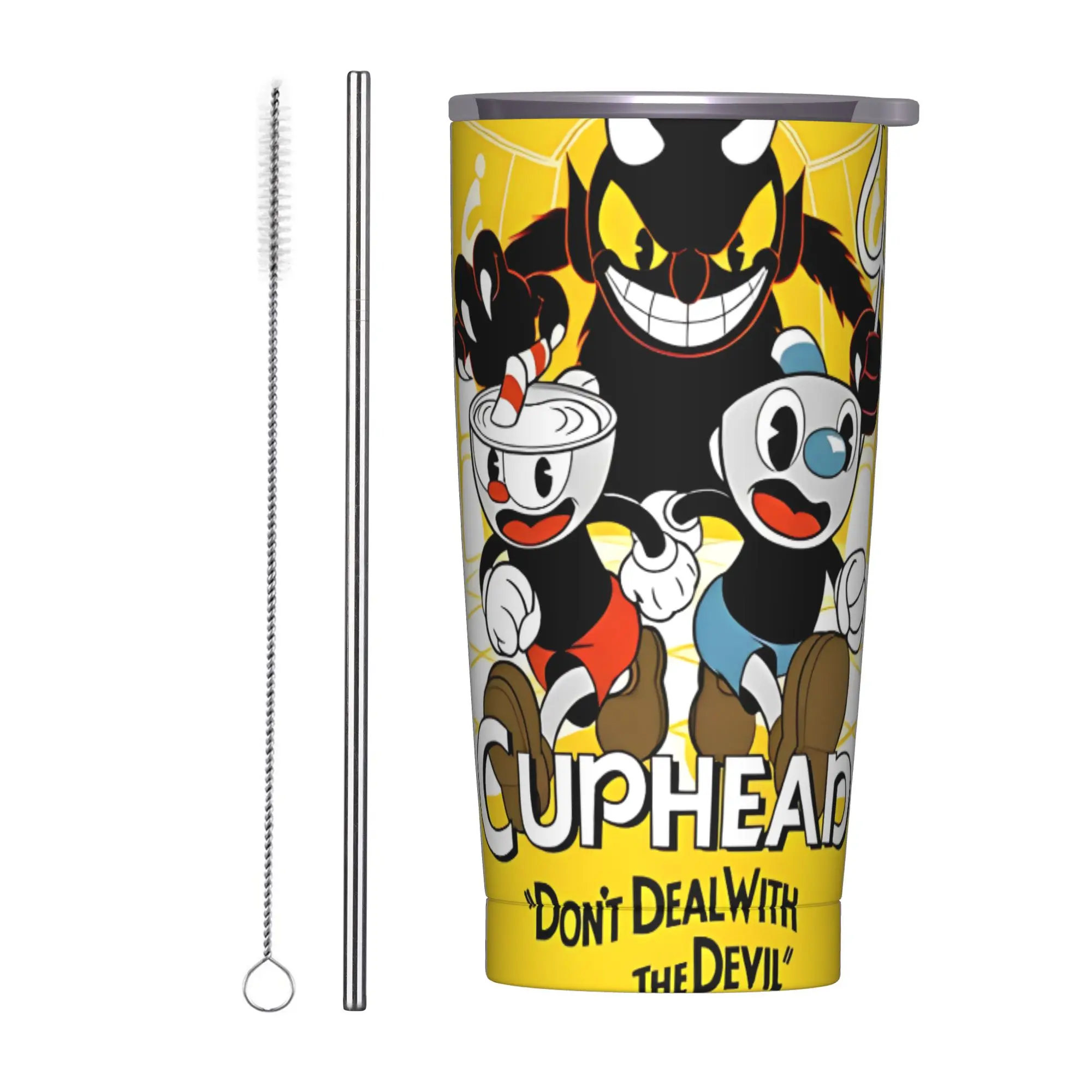 The Cuphead Don't Deal with the Devil Tumbler Vacuum Insulated  Thermal Cup Vacuum Flask Double Wall Mugs Spill Proof, 20oz
