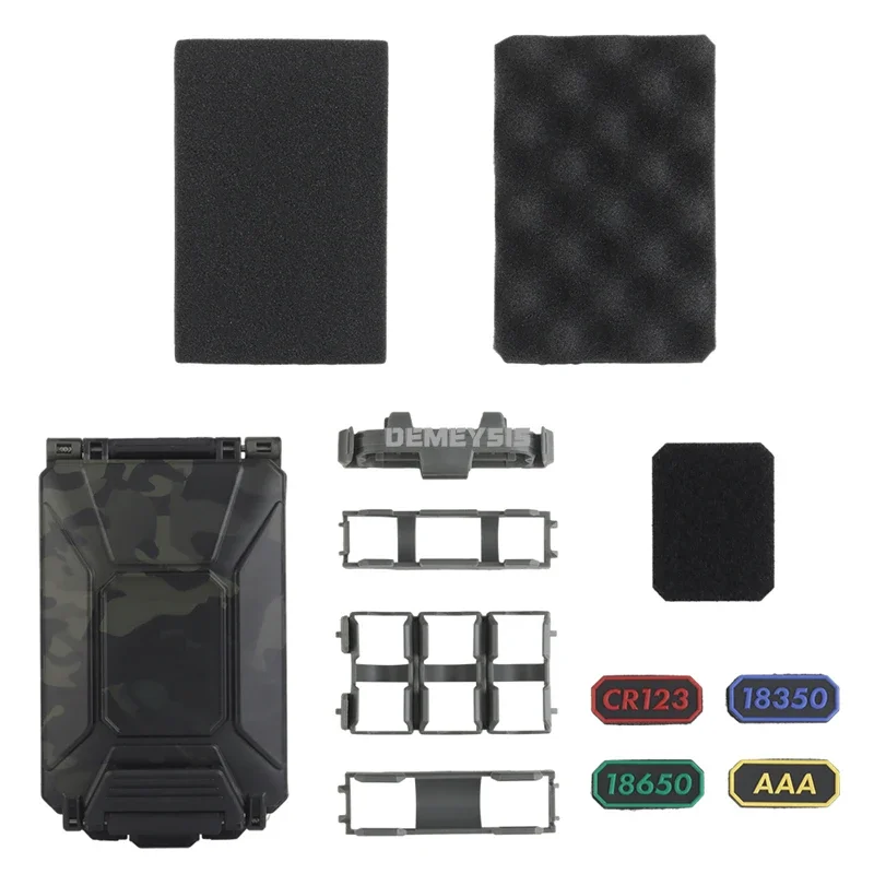 Tactical Battery Storage Box Waterproof Molle Airsoft Vest Modular Battery Pouch Case for CR2032 AAA 18650 18350 CR123A