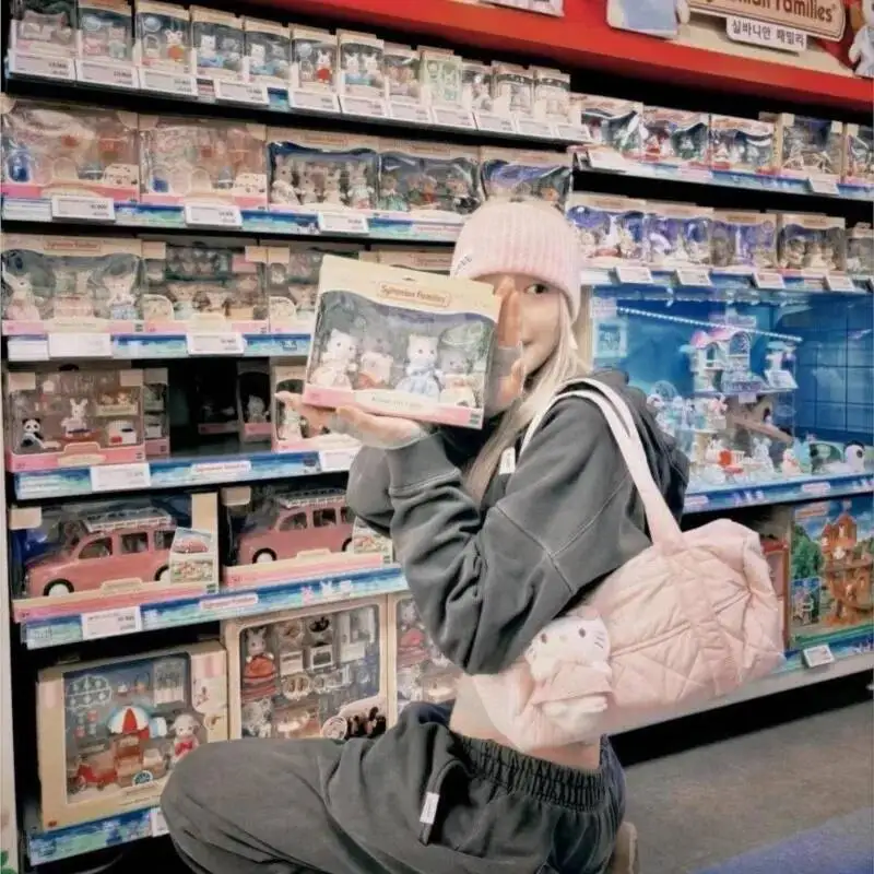 Bloom Haruku Pink Y2k Handbag Women Fairycore Hot Girls Soft Chic Casual Shoulder Bags Female Travel Underarm Bag Aesthetic