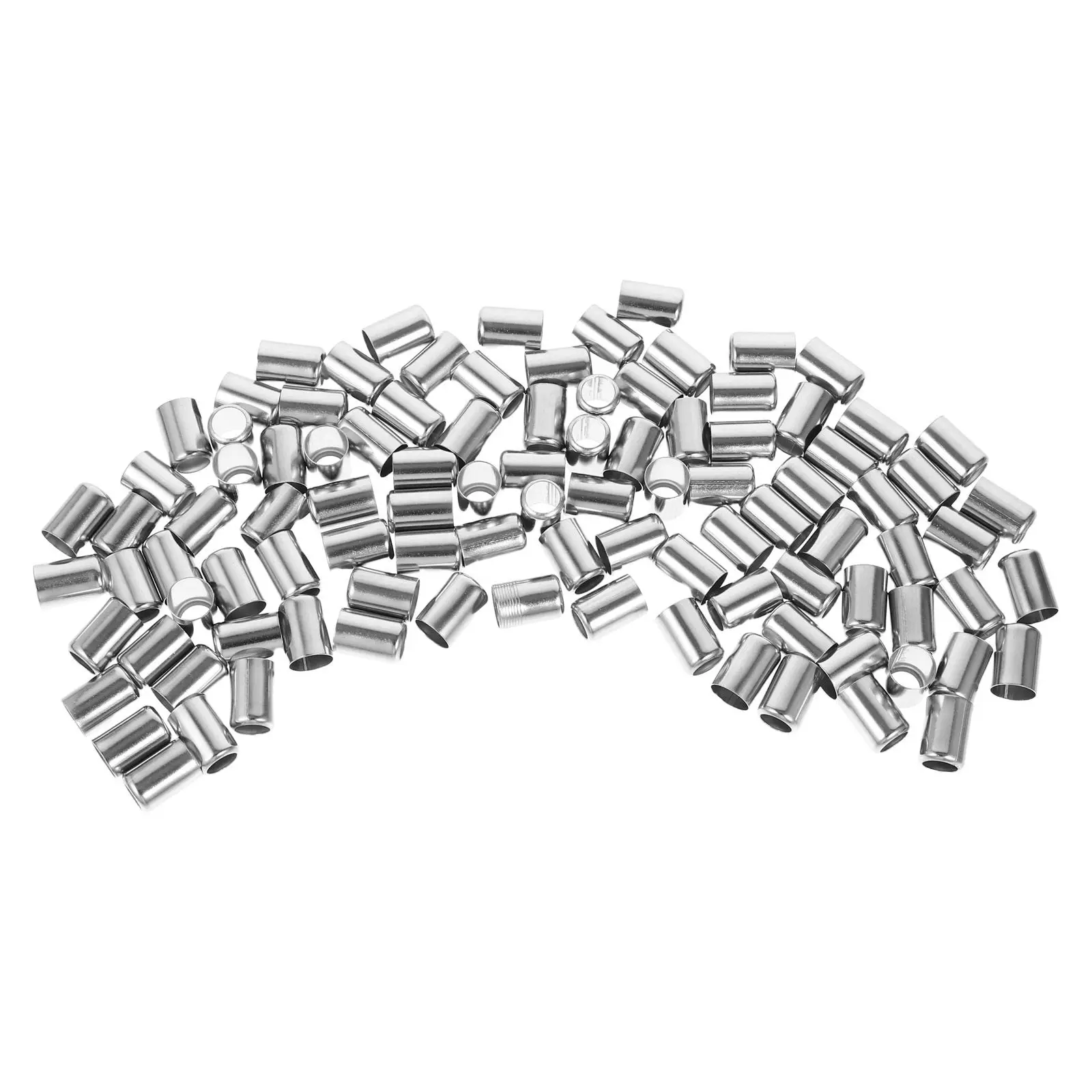 100Pcs Stainless Steel Hose Ferrules Sleeve High Pressure Hydraulic Hose Fittings Compression Crimping Tool for Pipes