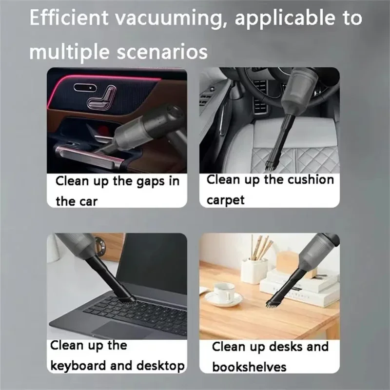 Portable Wireless Car Vacuum Cleaner USB Rechargeable Mini Handheld Car Hoover Powerful Cleaning Machine for Home Office