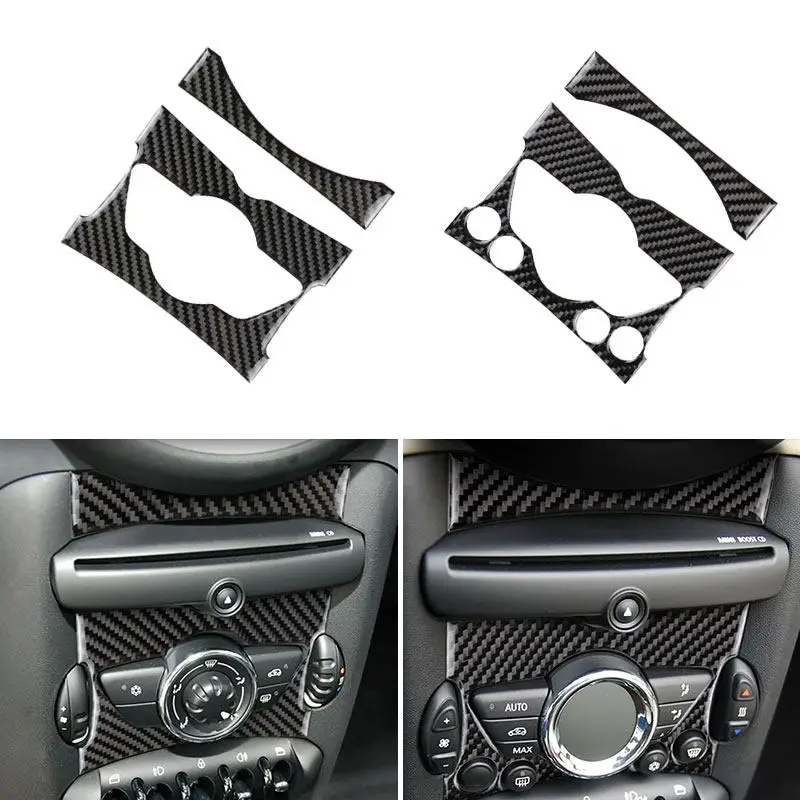 

Car Soft Carbon Fiber Central Control Knob Panel Trim Cover For MINI Cooper R55 Clubman 2007-2014 R56 2006-2013 R57 2007-2015
