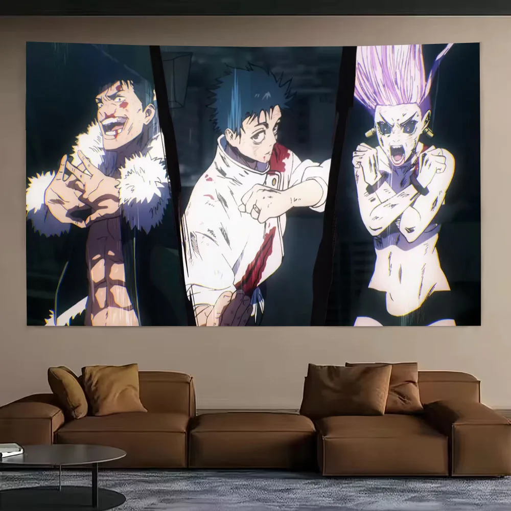 Anime Wandteppich Jujutsu Kaisen Yuta Okkotsu Todesstraffungs-Kampfthema Wandbehang Anime-Fan-Raum Ästhetische Dekoration