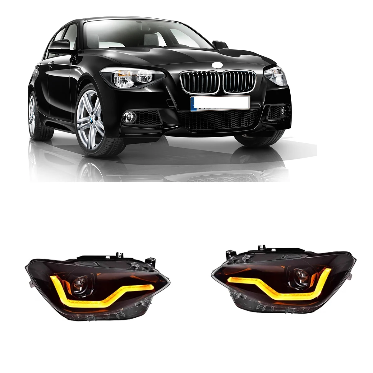 New headlight for BMW F20 LED headlight 2012-2015 1 series 116i 118i turn signal high beam angel eyes headlight