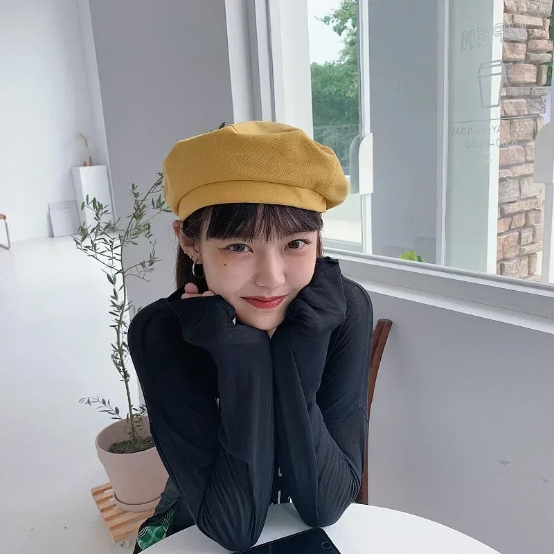 Cotton Berets Solid Vintage Spring Summer French Octagonal Forward Peaked Hats Painter Hat Street Military Beret Women Girl Caps