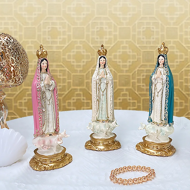 Catholic Statue Our Lady Of Fatima Statue Virgin Mary Figure Religious Gifts Altar Decoration Figurine ornaments hand-painted