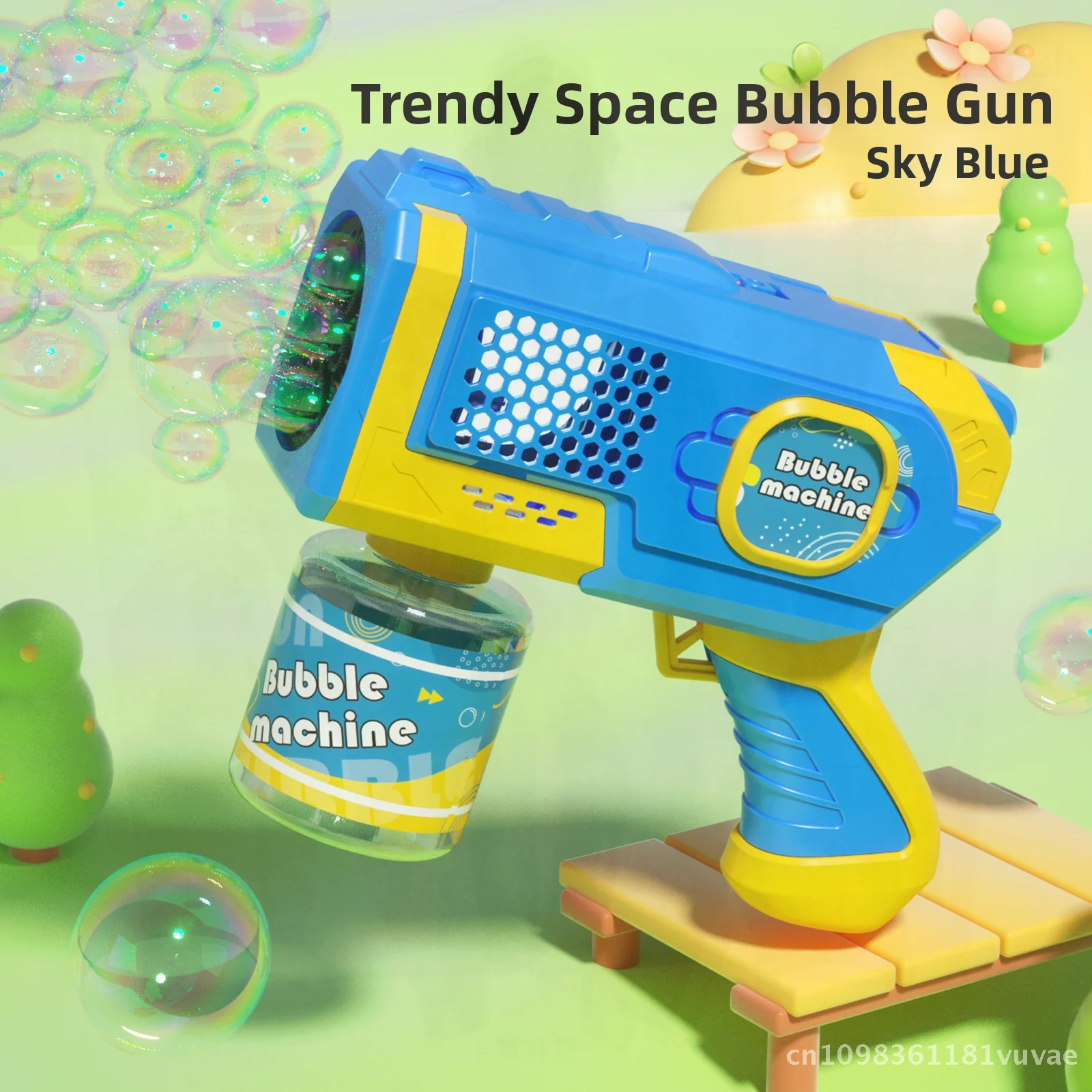 Handheld Automatische Bubble Gun 2024 Netto Rode Ruimte Explosie Ontwerp 8-gaats Bubble Machine voor Kinderen Interactief Speelgoed met Bubble