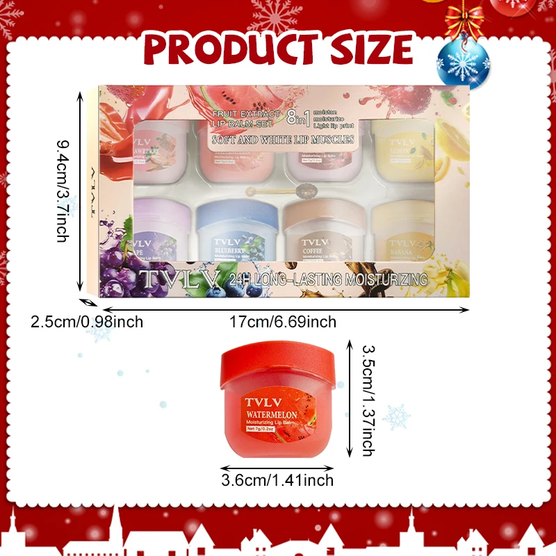 مجموعة العناية بالشفاه مكونة من 8 قطع، مجموعة بلسم الشفاه الرطوبة، خطوط الشفاه المتلاشى، مكياج أحمر الشفاه، منتجات العناية بالبشرة الطبيعية المستندة بالنباتات #6