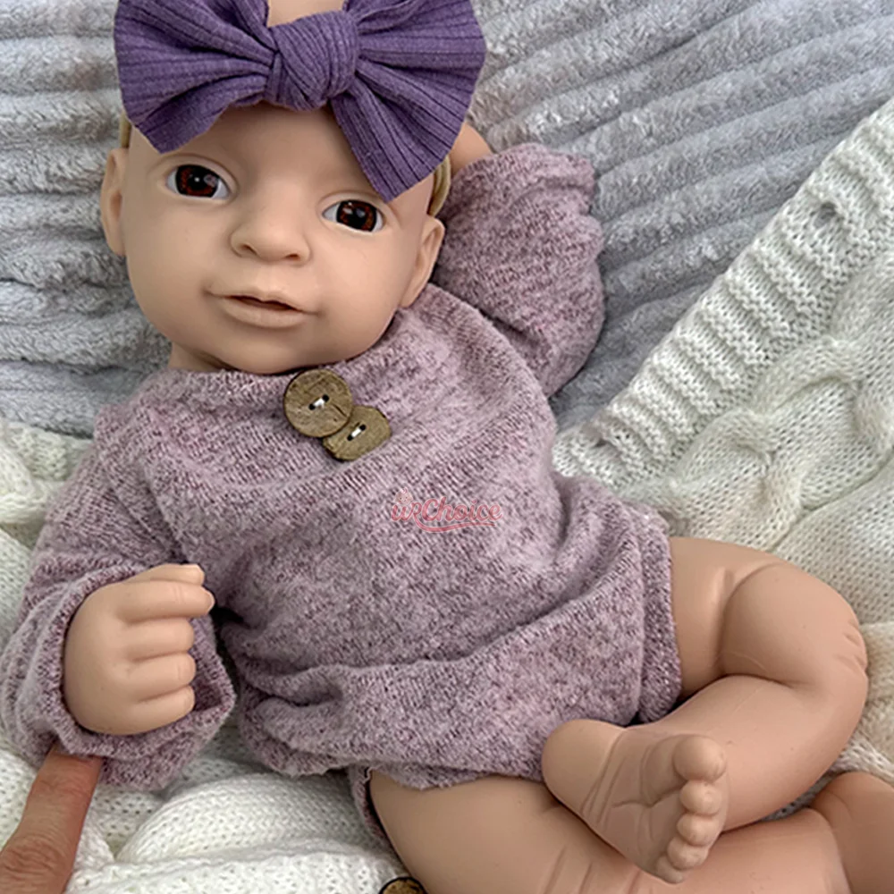 واقعية قابل للغسل مفتوحة الفم 17 "غير مصبوغ سيليكون تولد من جديد طفلة لينة دائم دمية Muñeca جامع الفنان دمية المتحمسين #2