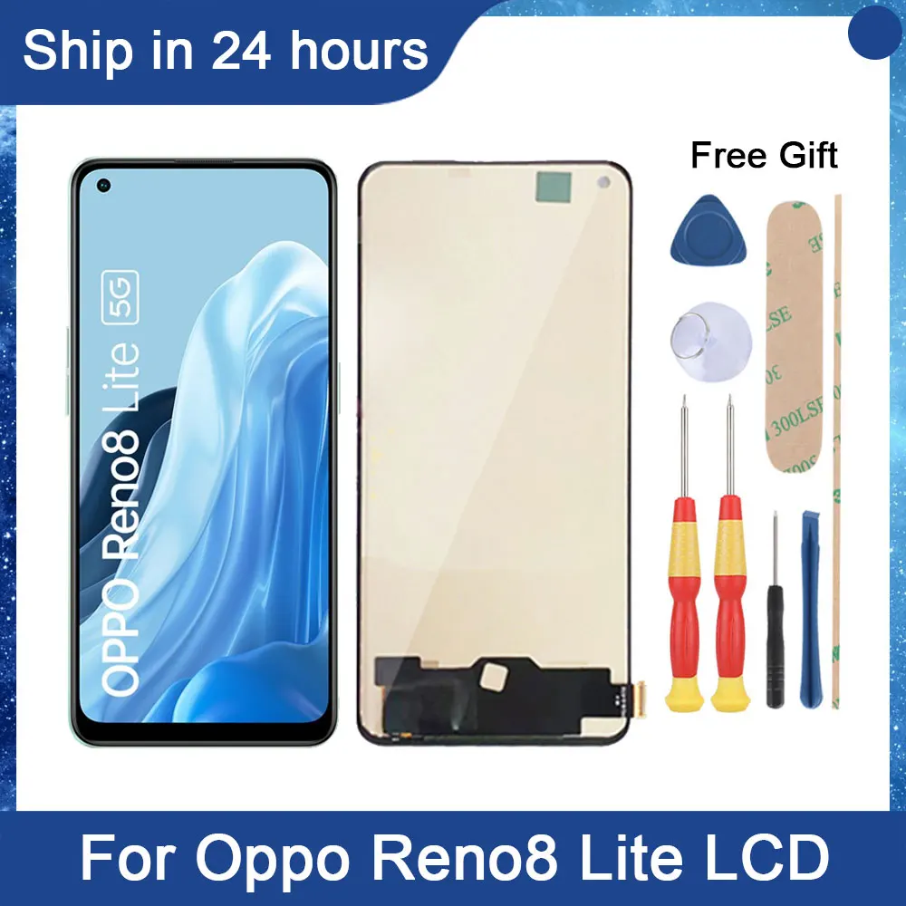 

AiNiCole 6.43''For OPPO Reno8 Lite LCD Display Touch Screen Digitizer Assembly CPH2343 Reno 8 Lite 8Lite LCD Screen Replacement