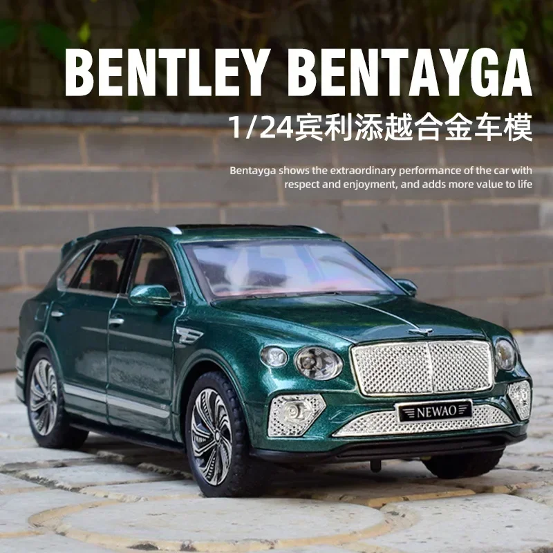 1:24 Bentley Bentayga High Simulation Diecast Metal Alloy Model car Pull Back Sound Light Car Children Gift Collection A543