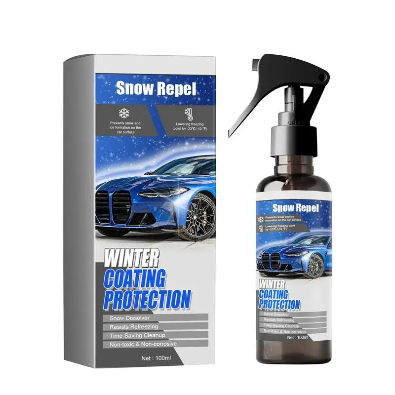 Winter Window Frost Spray 3.38oz Defroster Spray For Car Windshield Instantly Winter Glass Frost Spray Works On Key Locks