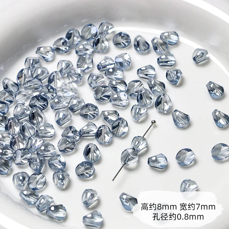 30Pcs/lot 8x7MM Irregular Loose Spacer Beads Crystal Glass Beads for DIY Necklace Bracelet Earring Jewerlry Making Findings