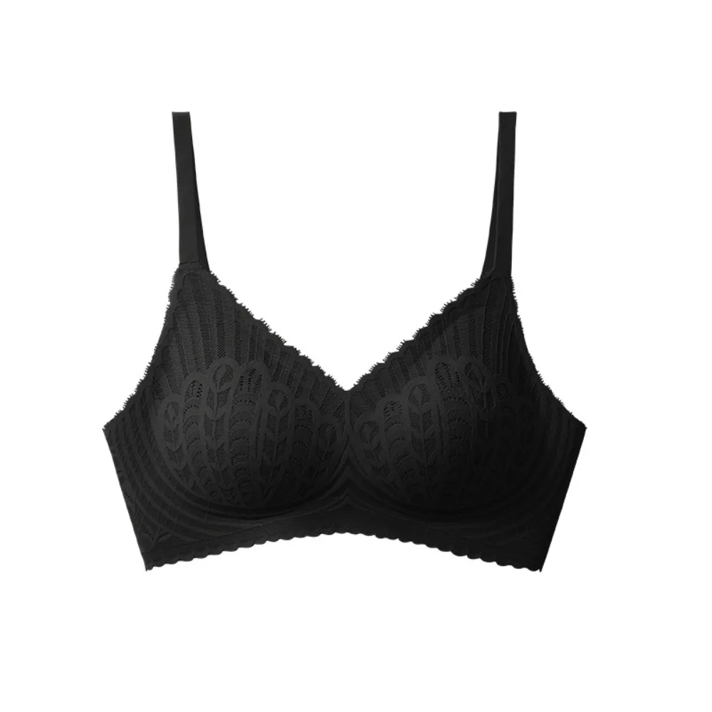 

Breathable Mesh Wireless Deep V Bra Anti-sagging Lingerie Lace Push Up Bra Shockproof Thin Underwear Women Girls