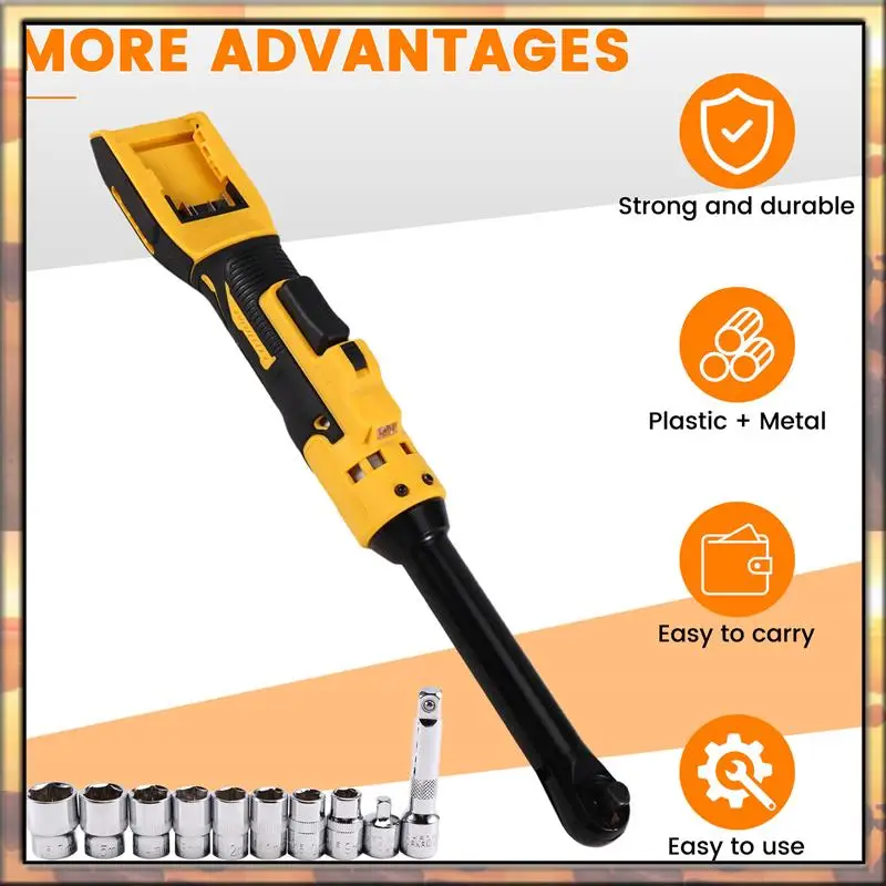 AS59 Uitgebreide Elektrische Ratelsleutel 3/8Inch Verwijdering Schroef Moer 220N.M Accuschroevendraaier Power Tools Voor 20V Batterij
