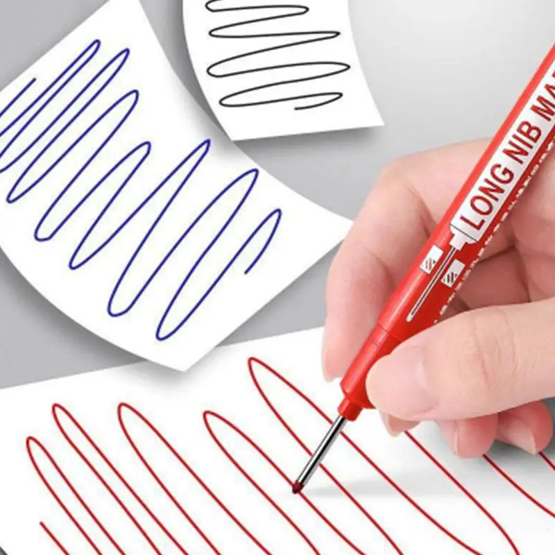 20mm 3 Colors Deep Hole Long Head Nib Markers For Metal Pen Waterproof Bathroom Woodworking Decoration Multi-Purpose
