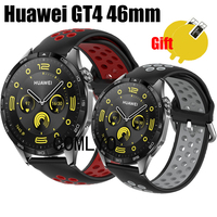 NEW Band For Huawei watch GT 4 46MM gt4 Strap Smart Watch Silicone Breathable Sports Bracelet Screen Protector Film