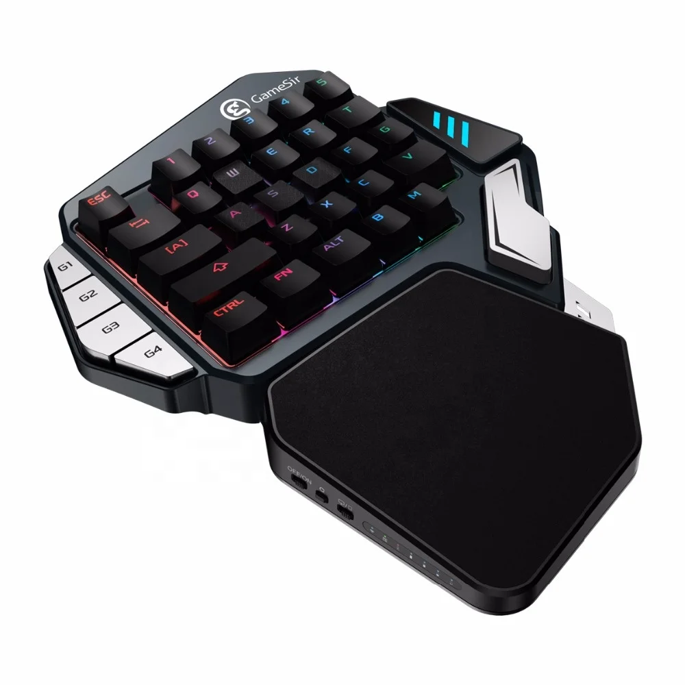 Consolas de mão única com luz RGB, teclado mecânico, Battle Dock, celular e PC