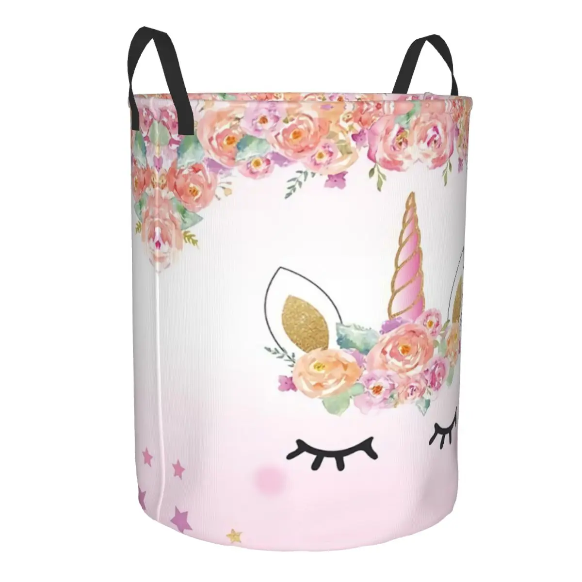 Custom Cute Unicorn Cartoon Pattern Laundry Basket Collapsible Large Capacity Clothes Storage Bin Baby Hamper