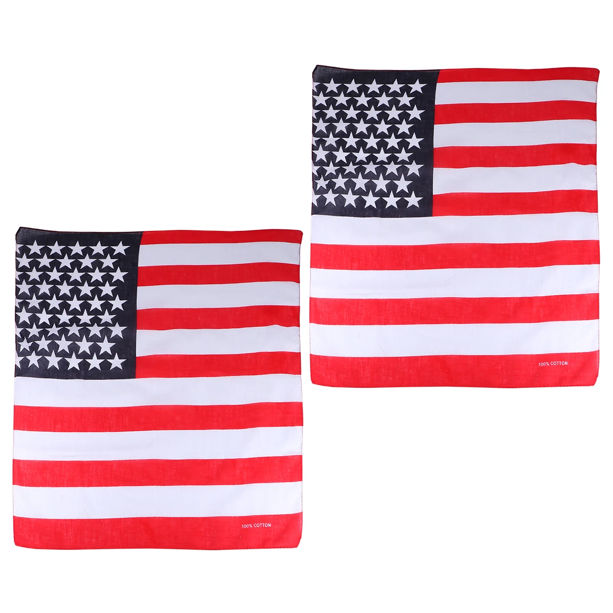 

2pcs American Flag Headband 55X55Cm Patriotic Bandanas Cotton Square Scarf For Outdoor Activities Usa Flag Wrap Reusable