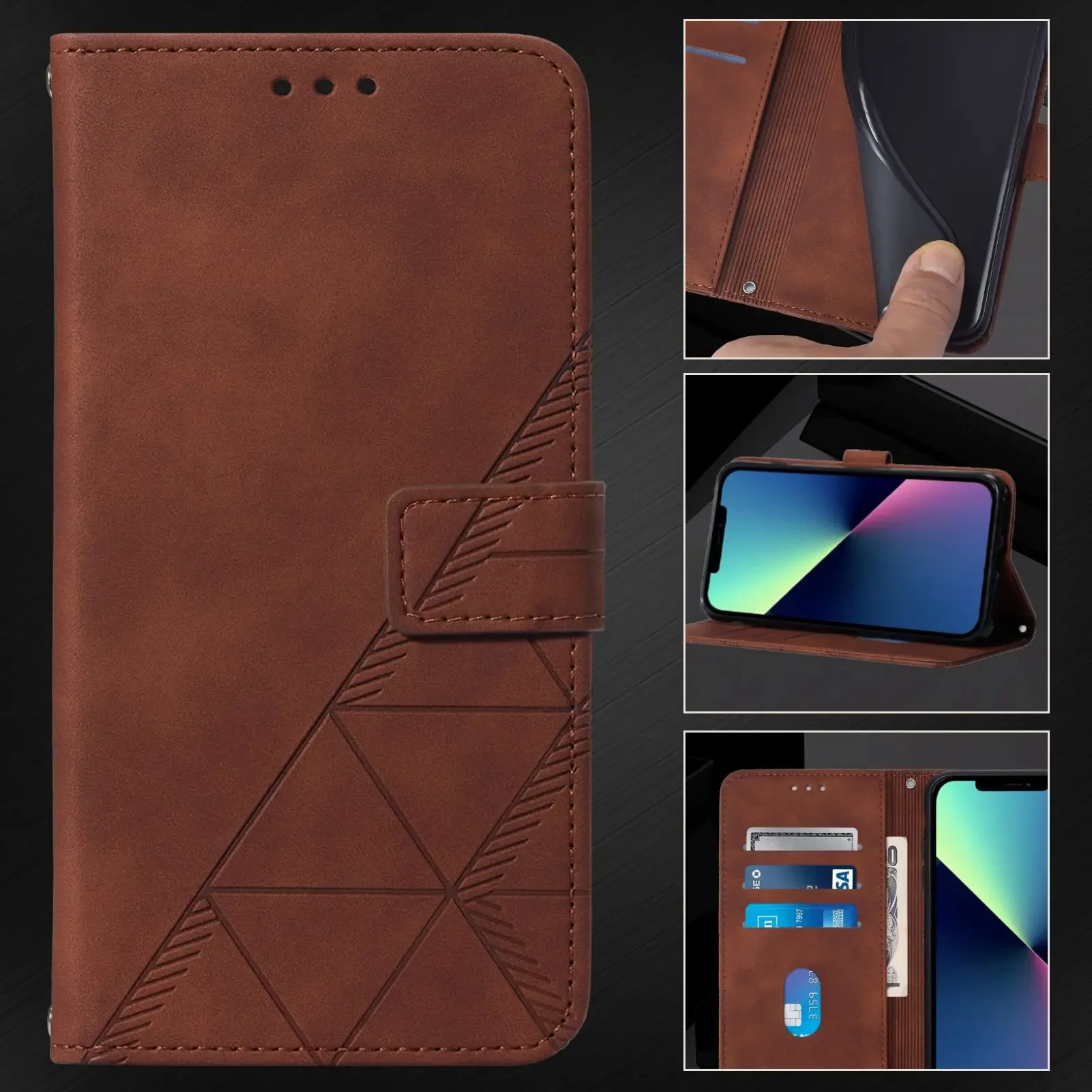 Leather Flip Wallet Case For Samsung Galaxy A3 A5 2016 2017 A6 A7 A8 A9 2018 A01 A02 J2 J3 J4 J5 J6 Plus J7 J8 Protect Cover