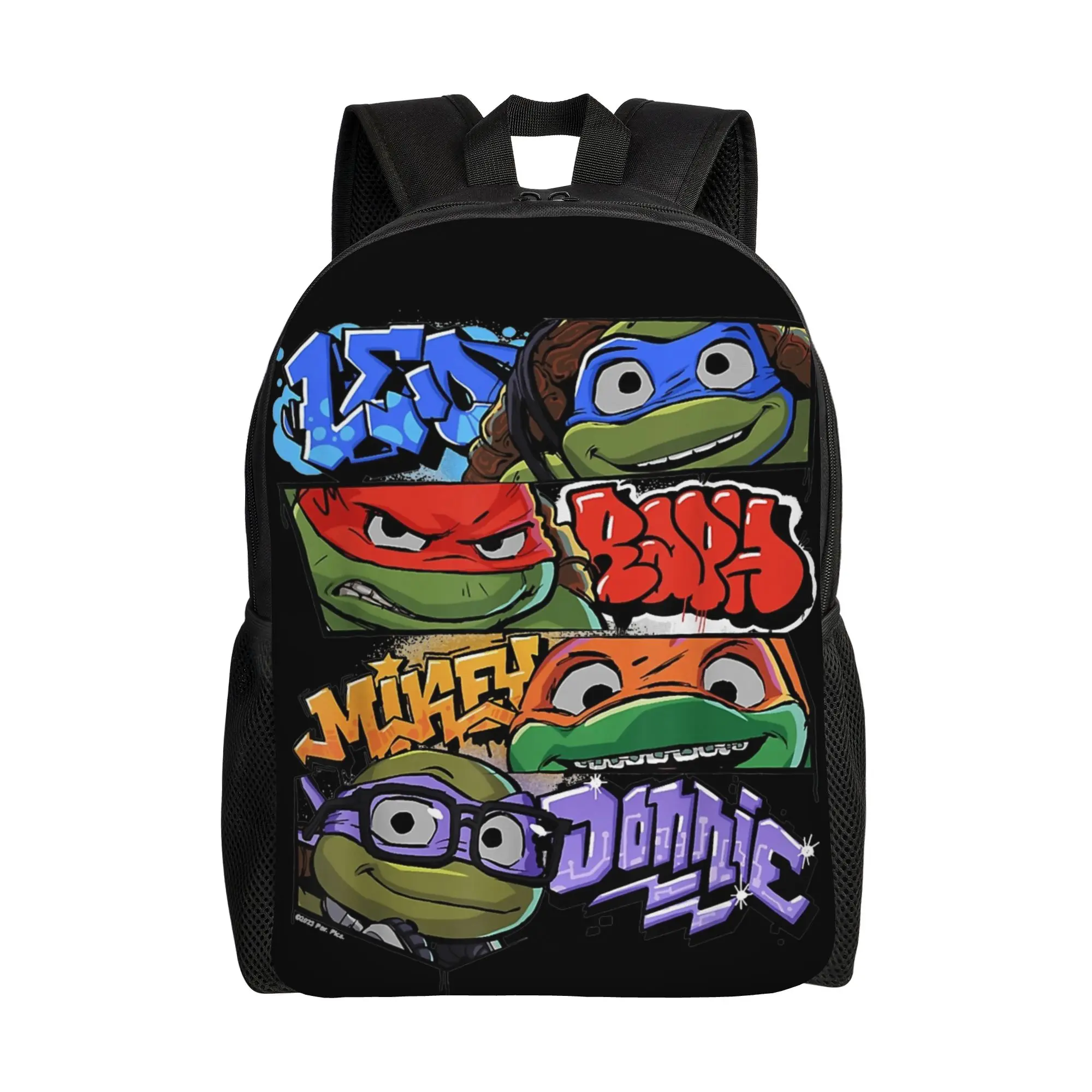 

Рюкзак TMNT Mayhem Graffiti Names для мужчин и женщин, стильный, для старшей школы, походов, путешествий, повседневный, студенческий, холщовый, спортивный