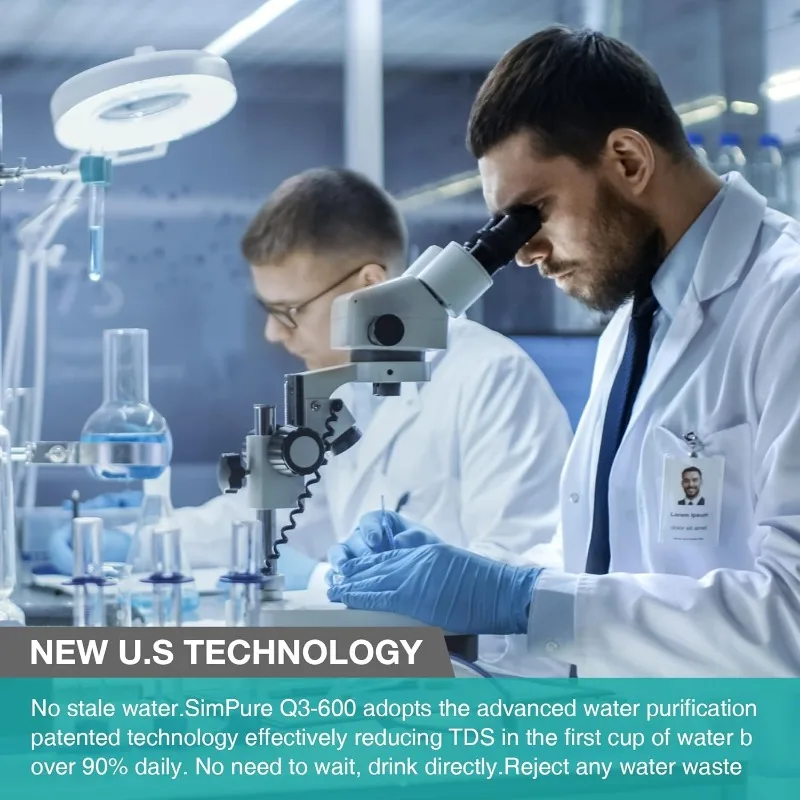 SimPure Tankless Reverse Osmosis System, 7 Stage Under Sink Water Filtration System, 600 GPD RO Water Purification,