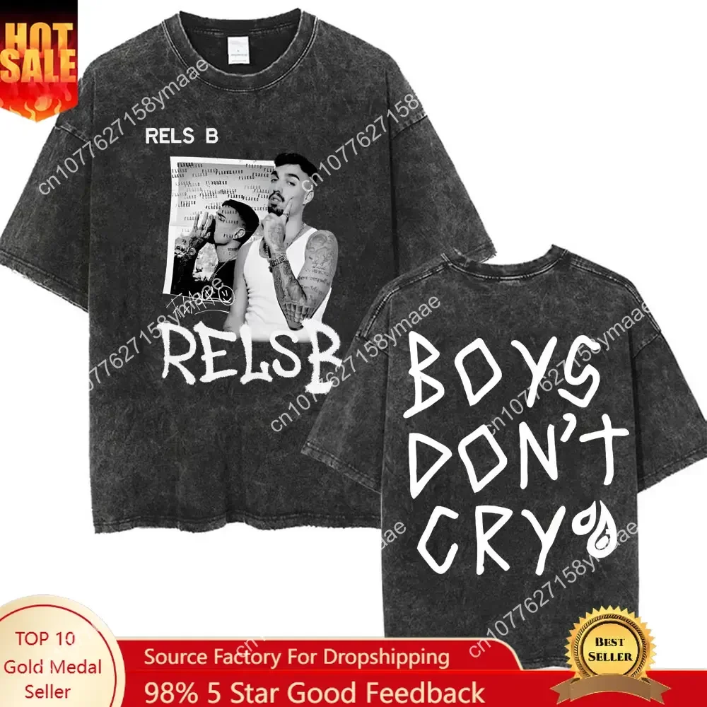 

Rapper Rels B Flakk Skiny Smile Merch T-shirts for Men Women Women Punk Hip Hop Vintage Washed T Shirt Oversized Casual Cotton T