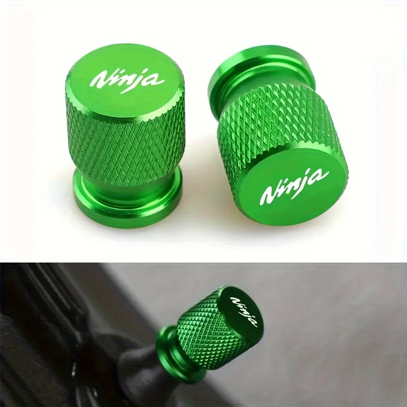 CNC Motorcycle Tire Valve Cap Set Metal Stem Covers  For Kawasaki Ninja 250 300 400 650 1000Sx - Universal Tire Valve Stem Caps